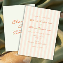 Casamento Listras de Pêssego Minimalista Vintage R