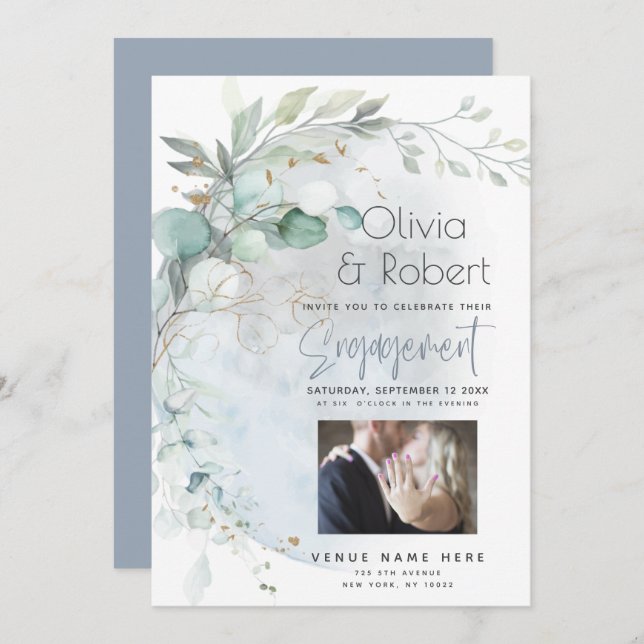 Convite Casamento | Lua Azul Empoeirada Perdidamente Apaix (Frente/Verso)