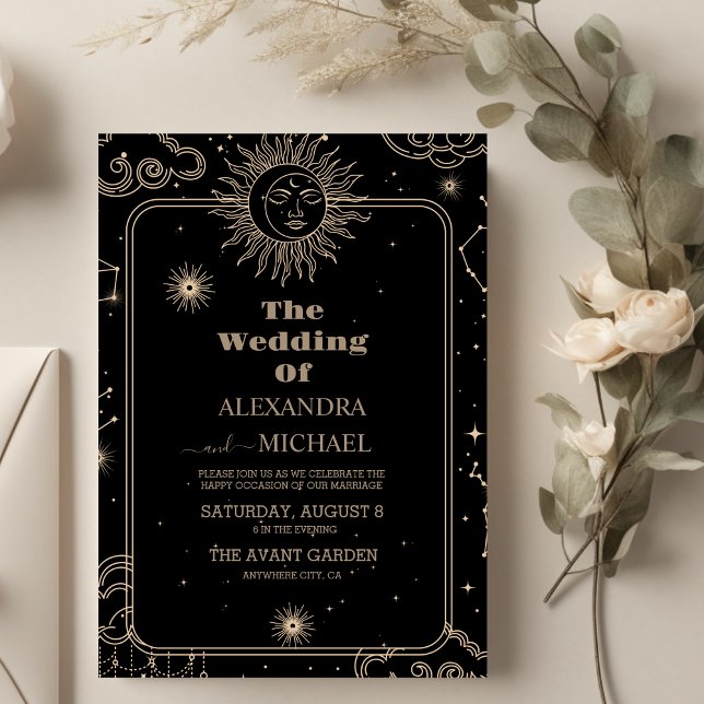 Convite Casamento Lua Estrela Cadente Celestial (Criador carregado)
