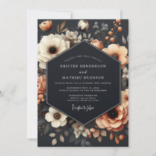 Convite Casamento Luminoso Apricot Noir