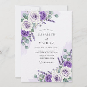 Convite Casamento Luminoso de Lavanda na Primavera