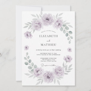 Convite Casamento Luminoso de Lavanda na Primavera