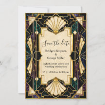 Casamento Luxuoso Art Deco Esmeralda Dourado Glamo
