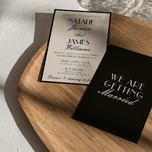 Convite Casamento Luxuoso Chique Preto Branco Dinheiro Ant