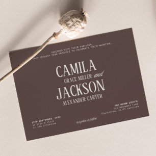Convite Casamento Luxuoso Chocolate Marrom de Dinheiro Ant