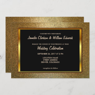 Convite Casamento luxuoso sofisticado moderno do brilho do
