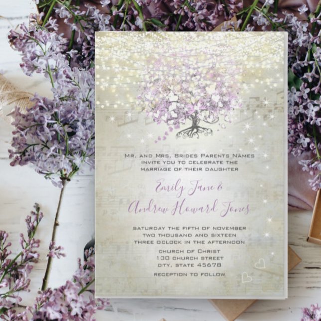 Convite Casamento Luzes e Estrelas do Conto de Fadas Lavan (Criador carregado)