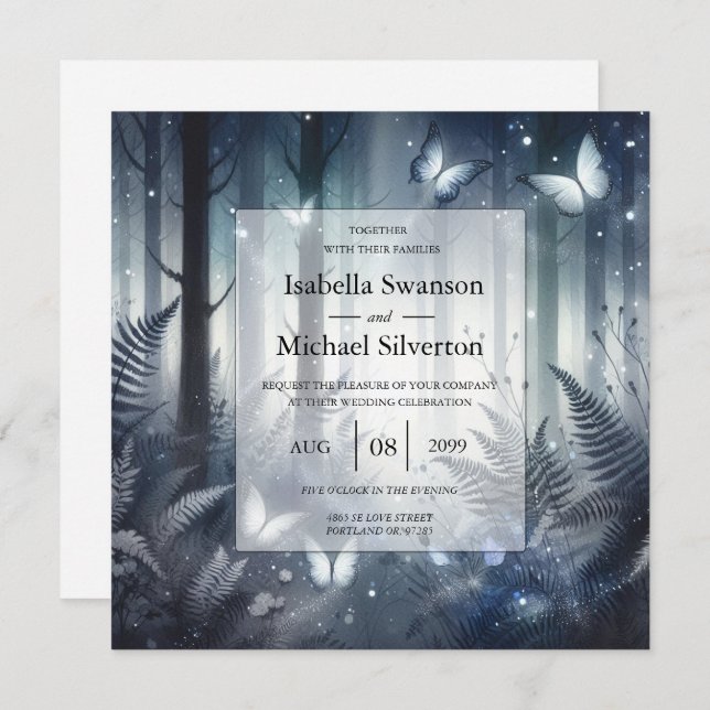 Convite Casamento Mágico e Lua-Lua (Frente/Verso)