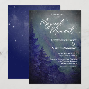 Convite Casamento Mágico Momento Floresta Luzes do Norte