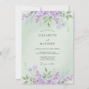 Convite Casamento Magnífico de Primavera em Verde Hortelã