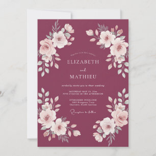 Convite Casamento Magnólia Ameixa