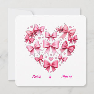 Convite Casamento mais laços rosa do Dia dos Namorados