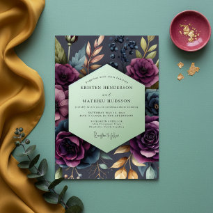 Convite Casamento Mal-humorado com Flor de Ameixa