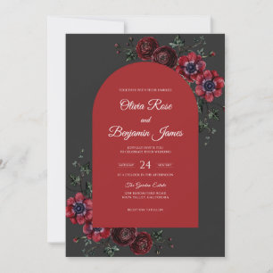 Convite Casamento Mal-humorado Dália Carmesim