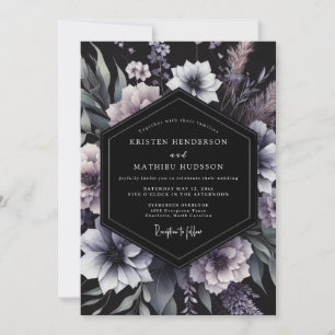 Convite Casamento Mal-humorado Floral Ameixa