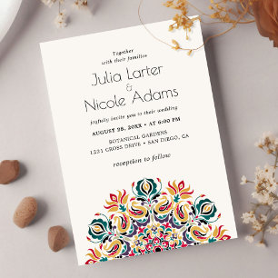 Convite Casamento Mandala de Cisne Flores de Lótus Sussurr