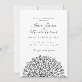 Convite Casamento Mandala de Grama Pampas Seca Pena Macia