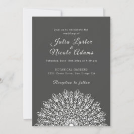 Convite Casamento Mandala de Grama Pampas Seca Pena Macia