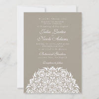 Casamento Mandala Floral Caprichoso Taupe Pálido P