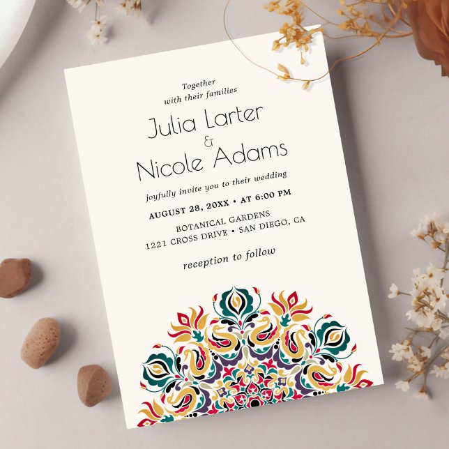 Convite Casamento Mandala Flores Lótus Cisnes Sussurros (Criador carregado)