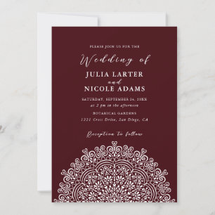 Convite Casamento Mandala Florescente Terreno Mexicano Ret