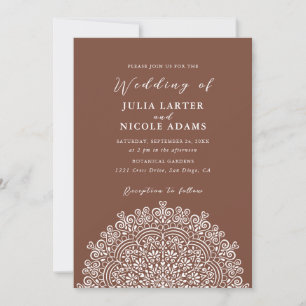 Convite Casamento Mandala Florescente Terreno Mexicano Ret