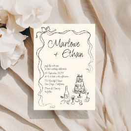 Convite Casamento Manuscrito de Arco Quirky