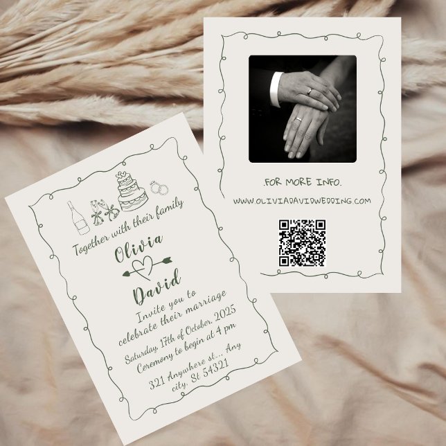 Convite Casamento Manuscrito De Desenho Funcional Desenho  (Criador carregado)