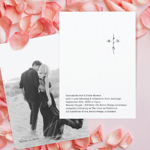 Convite Casamento Mão-Chic Com Letra Monogramada