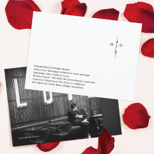 Convite Casamento Mão-Chic Com Letra Monogramada