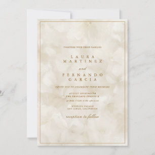 Convite Casamento Marfim Bege Moderno