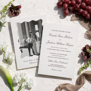 Convite Casamento Marfim e Marrom