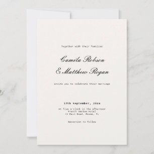 Convite Casamento Marfim e Preto 