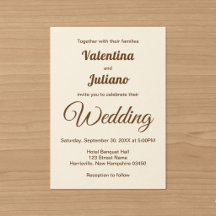 Casamento Marfim Minimalista com Texto Marrom