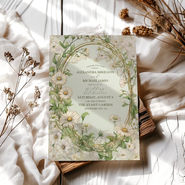 Convite Casamento Marguerite Daisy Dusty (Criador carregado)