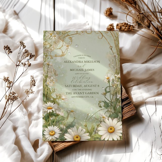 Convite Casamento Marguerite Daisy Dusty (Criador carregado)