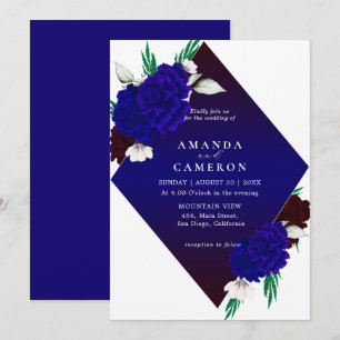 Convite Casamento "MARIGOLD" Elegante Vermelho Borgonha Az