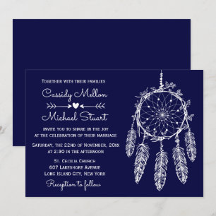 Convite Casamento marinho Blue Native American Dream Catch