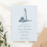 Convite Casamento Marítimo Luminoso Oceano Costeiro<br><div class="desc">Convite de Casamento Marítimo de Farol Oceânico</div>