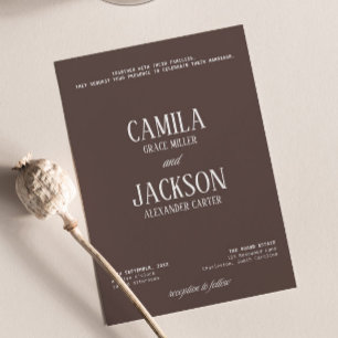 Convite Casamento Marrom Chocolate Moderno