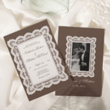 Casamento Marrom de Renda Vintage