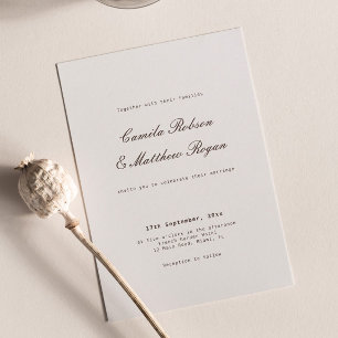 Convite Casamento Marrom e Marfim Elegante