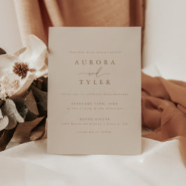 Convite Casamento Marrom Elegante Moderno