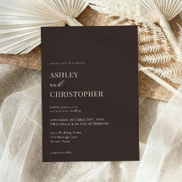 Convite Casamento Marrom Moderno Simples e Elegante