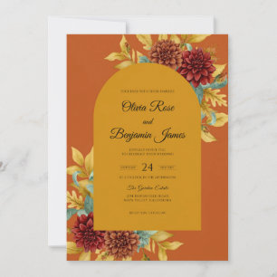 Convite Casamento Marrom Ócre Dália
