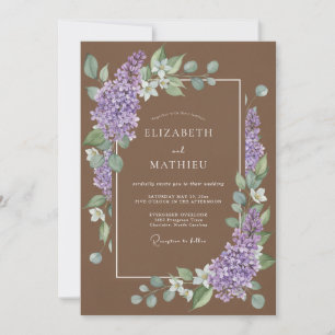 Convite Casamento Marrom Quente de Primavera