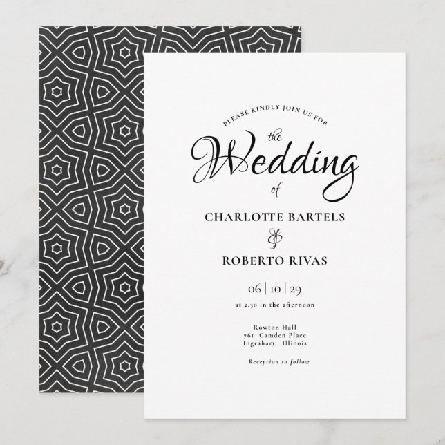 Convite Casamento Marroquino Simplesmente Chic (Frente/Verso)