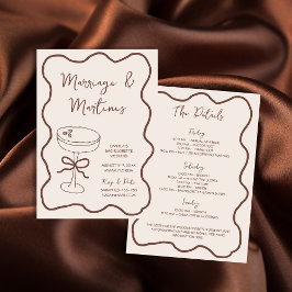 Convite Casamento & Martinis Desenhos à Mão Fim de Semana