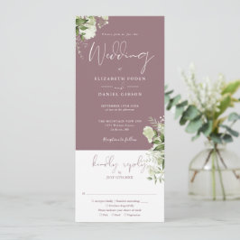 Convite Casamento Mauve Botânico Tudo Em Um