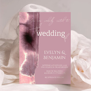 Convite Casamento Mauve Simples Dusty Rosa
